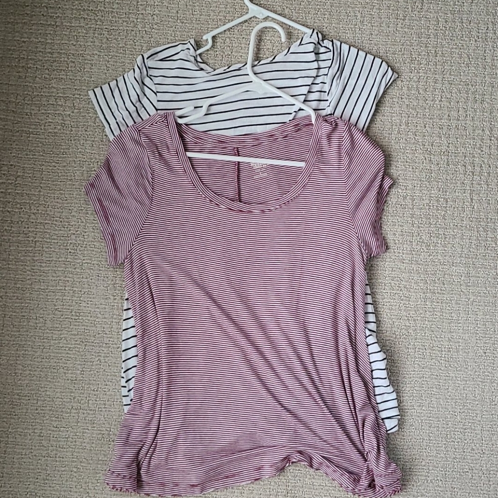 2 Mossimo flowy striped shirts